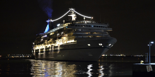 Cruise ship at night